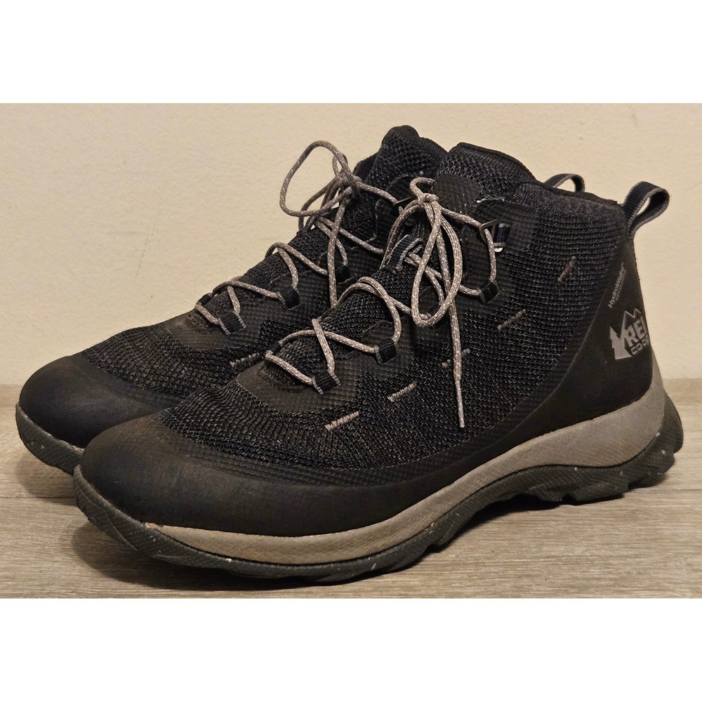 REI Co-op Flash Hiking Boots Mens 9.5 Black Waterproof HydroWall 00022947 Mid